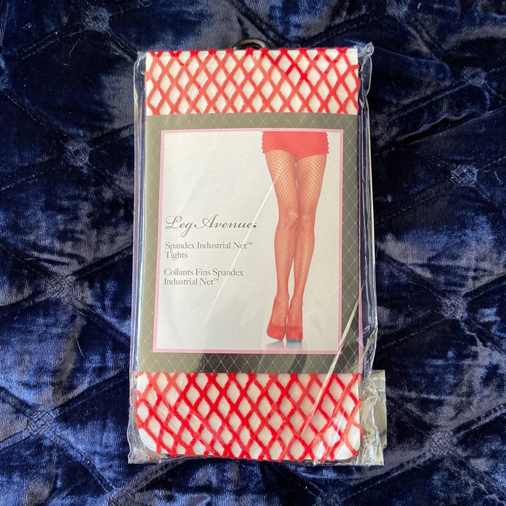Leg Avenue red fishnet tights